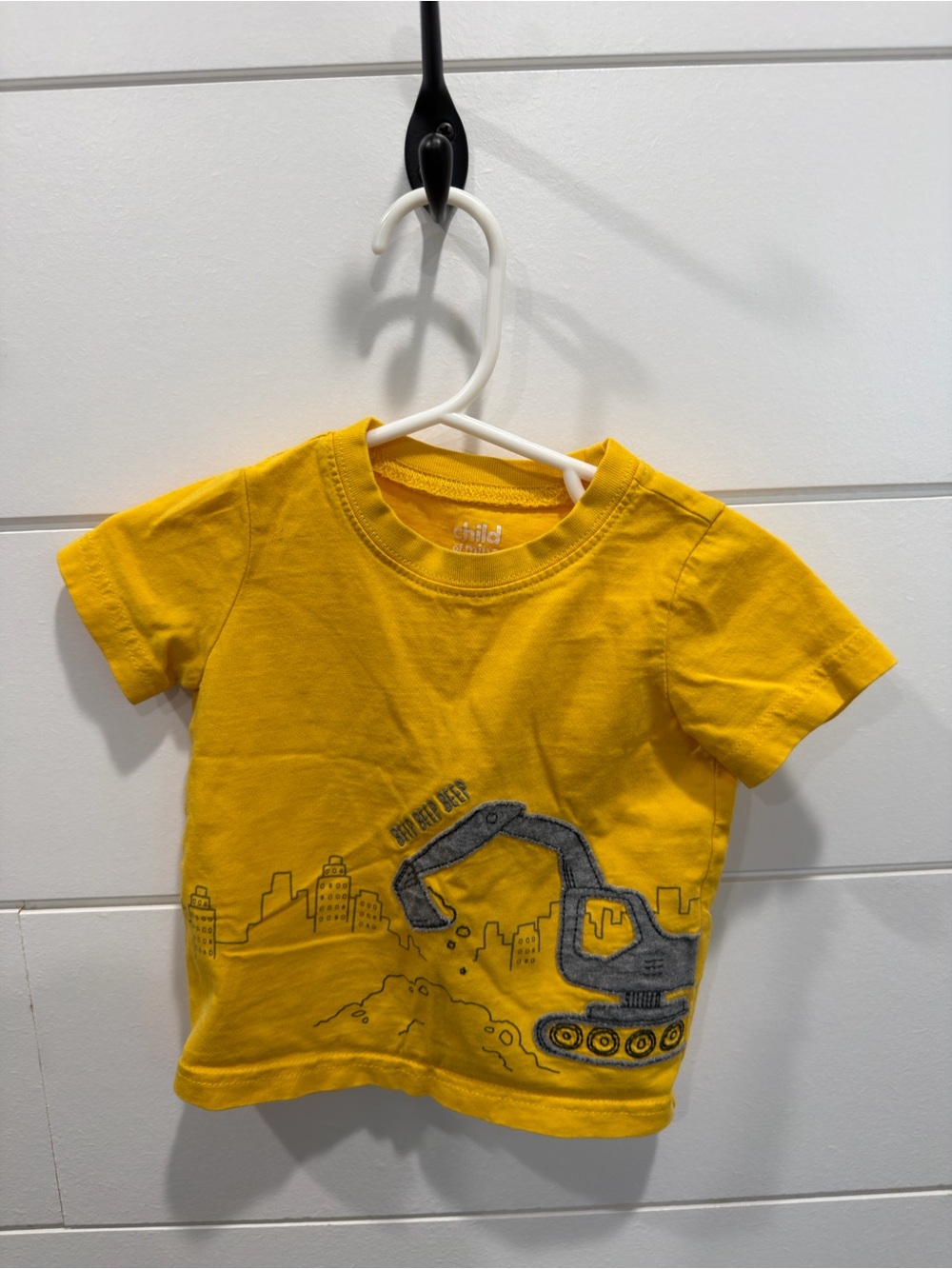 child of mine Yellow Short-Sleeve Excavator Graphic Tee